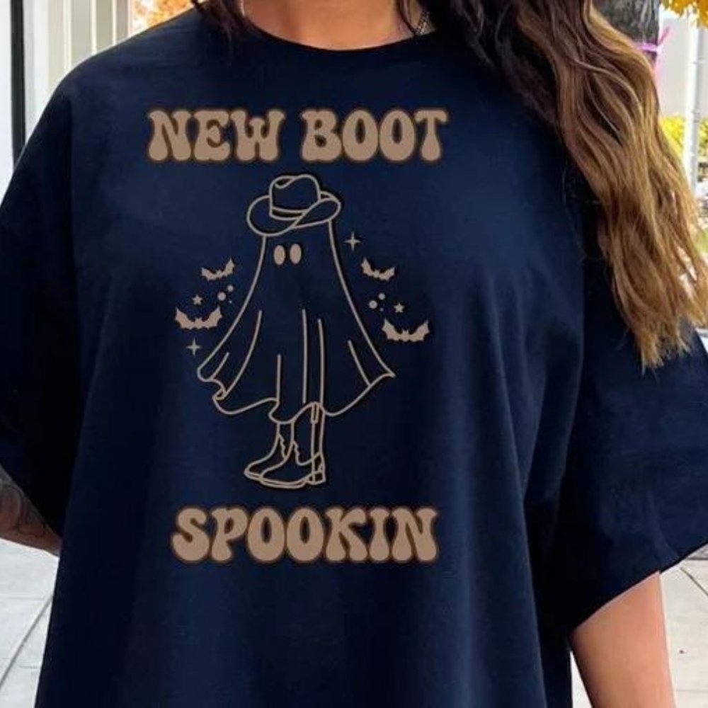 New Boot Spookin Oversized Shirt Country Ghost, Halloween Fans